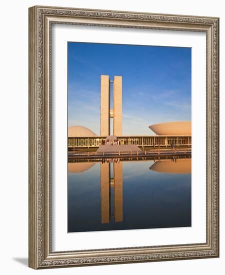 Brazil, Distrito Federal-Brasilia, Brasilia, National Congress of Brazil-Jane Sweeney-Framed Photographic Print