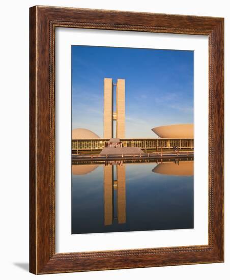 Brazil, Distrito Federal-Brasilia, Brasilia, National Congress of Brazil-Jane Sweeney-Framed Photographic Print