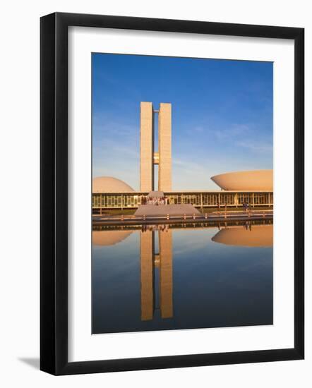 Brazil, Distrito Federal-Brasilia, Brasilia, National Congress of Brazil-Jane Sweeney-Framed Photographic Print