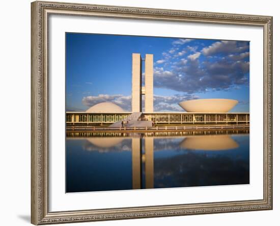 Brazil, Distrito Federal-Brasilia, Brasilia, National Congress of Brazil-Jane Sweeney-Framed Photographic Print