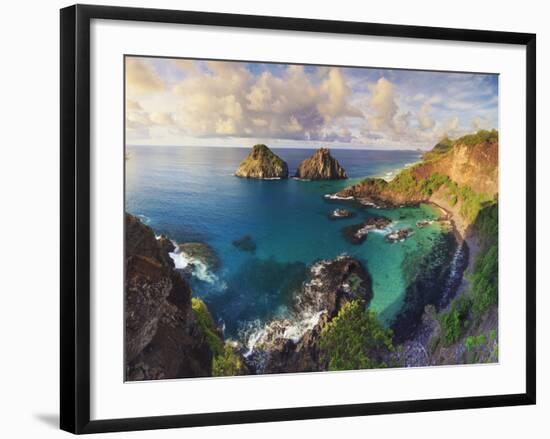 Brazil, Fernando De Noronha Marine National Park, Porco's Bay and Dos Irmaos Peaks-Michele Falzone-Framed Photographic Print