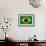 Brazil Flag Design with Wood Patterning - Flags of the World Series-Philippe Hugonnard-Framed Art Print displayed on a wall