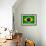 Brazil Flag Design with Wood Patterning - Flags of the World Series-Philippe Hugonnard-Framed Art Print displayed on a wall