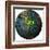 Brazil Flag On Globe Map-michal812-Framed Art Print