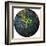 Brazil Flag On Globe Map-michal812-Framed Art Print