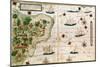 Brazil from the "Miller Atlas" by Pedro Reinel, circa 1519-null-Mounted Giclee Print