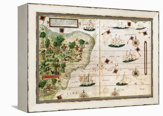 Brazil from the "Miller Atlas" by Pedro Reinel, circa 1519-null-Framed Premier Image Canvas