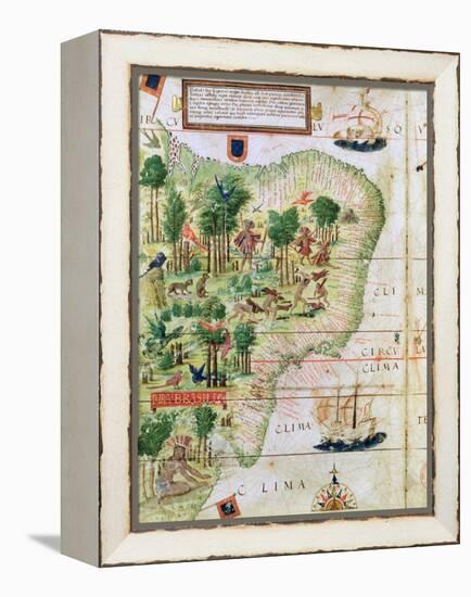 Brazil from the "Miller Atlas" by Pedro Reinel, circa 1519-null-Framed Premier Image Canvas