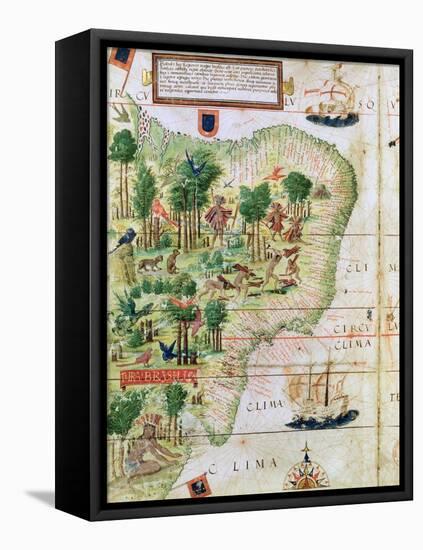 Brazil from the "Miller Atlas" by Pedro Reinel, circa 1519-null-Framed Premier Image Canvas