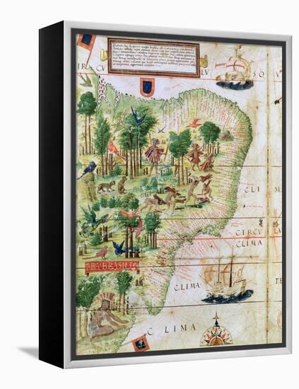 Brazil from the "Miller Atlas" by Pedro Reinel, circa 1519-null-Framed Premier Image Canvas