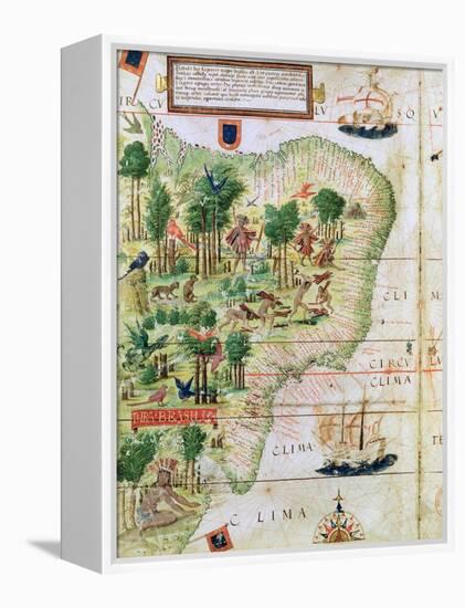 Brazil from the "Miller Atlas" by Pedro Reinel, circa 1519-null-Framed Premier Image Canvas