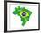 Brazil Map Flag Soccer-talitha-Framed Art Print