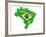 Brazil Map Flag Soccer-talitha-Framed Art Print