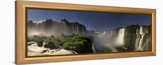 Brazil, Parana, Iguassu Falls National Park (Cataratas Do Iguacu) Illuminated Only by Monlight-Michele Falzone-Framed Premier Image Canvas