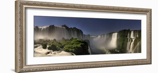 Brazil, Parana, Iguassu Falls National Park (Cataratas Do Iguacu) Illuminated Only by Monlight-Michele Falzone-Framed Photographic Print