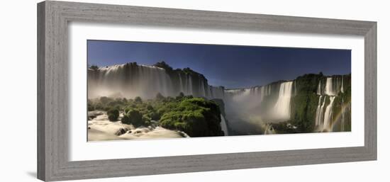 Brazil, Parana, Iguassu Falls National Park (Cataratas Do Iguacu) Illuminated Only by Monlight-Michele Falzone-Framed Photographic Print