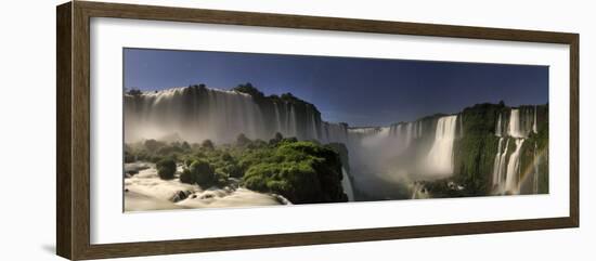 Brazil, Parana, Iguassu Falls National Park (Cataratas Do Iguacu) Illuminated Only by Monlight-Michele Falzone-Framed Photographic Print