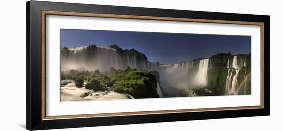 Brazil, Parana, Iguassu Falls National Park (Cataratas Do Iguacu) Illuminated Only by Monlight-Michele Falzone-Framed Photographic Print