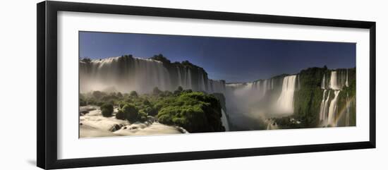 Brazil, Parana, Iguassu Falls National Park (Cataratas Do Iguacu) Illuminated Only by Monlight-Michele Falzone-Framed Photographic Print