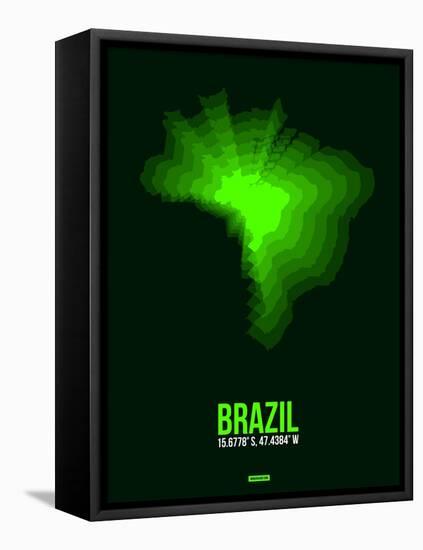 Brazil Radiant Map 2-NaxArt-Framed Stretched Canvas