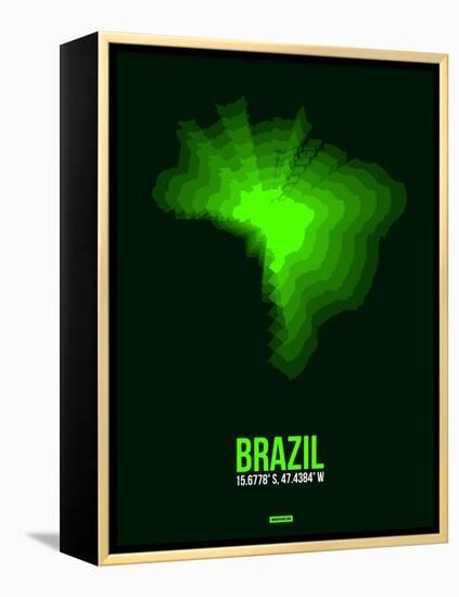 Brazil Radiant Map 2-NaxArt-Framed Stretched Canvas