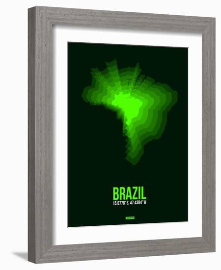 Brazil Radiant Map 2-NaxArt-Framed Art Print