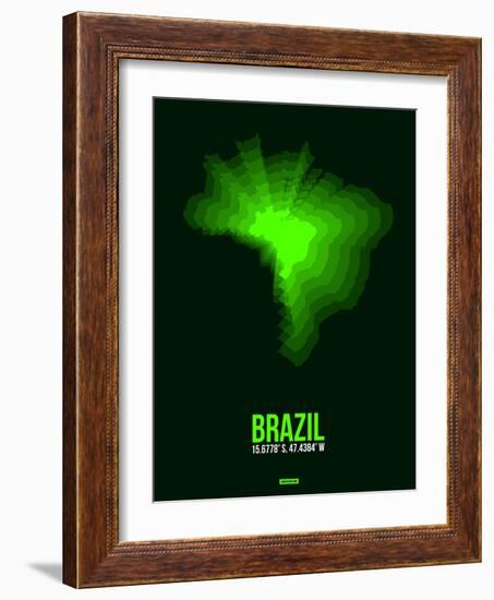 Brazil Radiant Map 2-NaxArt-Framed Art Print