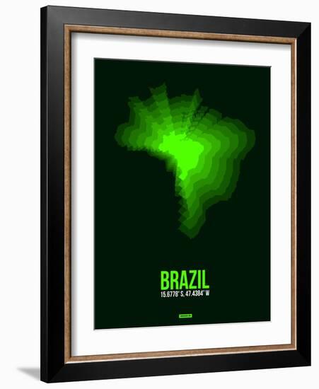 Brazil Radiant Map 2-NaxArt-Framed Art Print