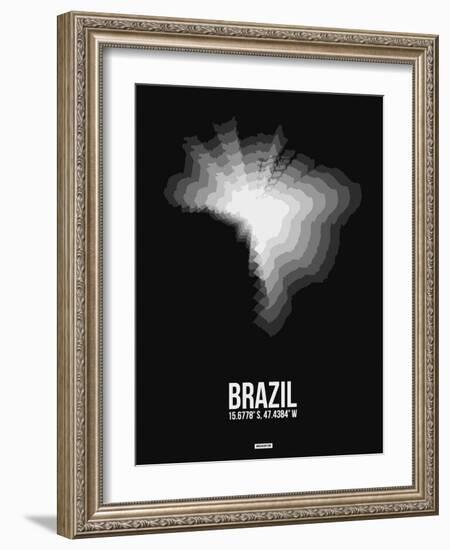 Brazil Radiant Map 4-NaxArt-Framed Art Print