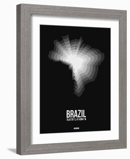 Brazil Radiant Map 4-NaxArt-Framed Art Print