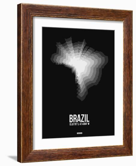 Brazil Radiant Map 4-NaxArt-Framed Art Print