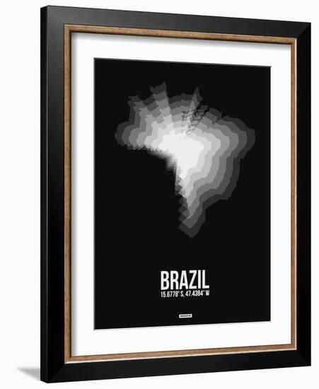 Brazil Radiant Map 4-NaxArt-Framed Art Print