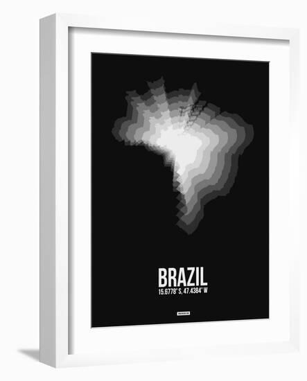 Brazil Radiant Map 4-NaxArt-Framed Art Print