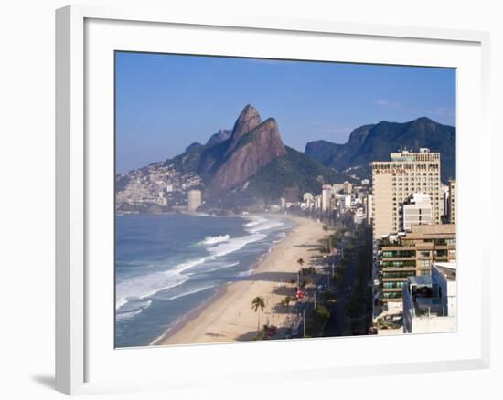 Brazil, Rio De Janeiro, Ipenema Beach Looking Towards Leblon-Jane Sweeney-Framed Photographic Print