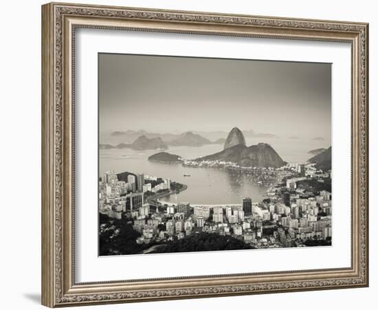 Brazil, Rio De Janeiro, Sugar Loaf (Pao De Acucar) and Morro De Urca in Botafogo Bay-Alex Robinson-Framed Photographic Print