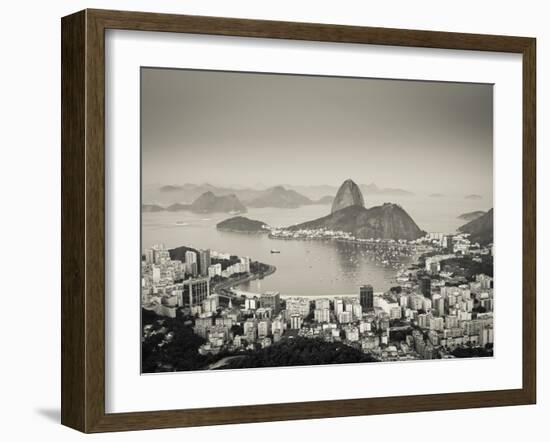 Brazil, Rio De Janeiro, Sugar Loaf (Pao De Acucar) and Morro De Urca in Botafogo Bay-Alex Robinson-Framed Photographic Print