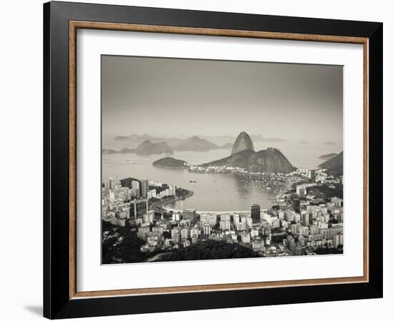 Brazil, Rio De Janeiro, Sugar Loaf (Pao De Acucar) and Morro De Urca in Botafogo Bay-Alex Robinson-Framed Photographic Print