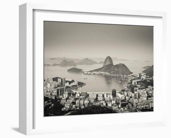 Brazil, Rio De Janeiro, Sugar Loaf (Pao De Acucar) and Morro De Urca in Botafogo Bay-Alex Robinson-Framed Photographic Print