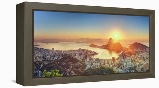 Brazil, Rio De Janeiro, View of Sugarloaf and Rio De Janeiro City-Michele Falzone-Framed Premier Image Canvas