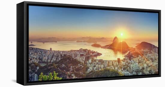 Brazil, Rio De Janeiro, View of Sugarloaf and Rio De Janeiro City-Michele Falzone-Framed Premier Image Canvas