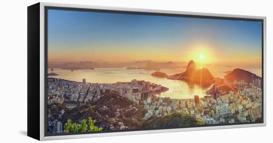 Brazil, Rio De Janeiro, View of Sugarloaf and Rio De Janeiro City-Michele Falzone-Framed Premier Image Canvas