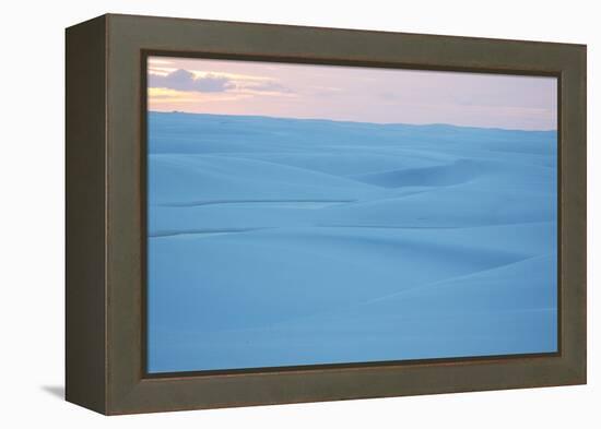 Brazil's Lencois Maranhenses National Park Sand Dunes and Lagoons at Sunset-Alex Saberi-Framed Premier Image Canvas