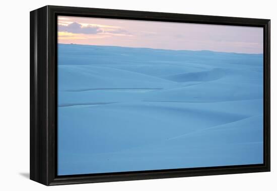 Brazil's Lencois Maranhenses National Park Sand Dunes and Lagoons at Sunset-Alex Saberi-Framed Premier Image Canvas