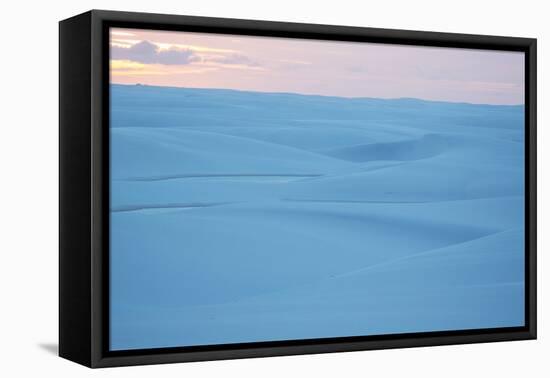 Brazil's Lencois Maranhenses National Park Sand Dunes and Lagoons at Sunset-Alex Saberi-Framed Premier Image Canvas