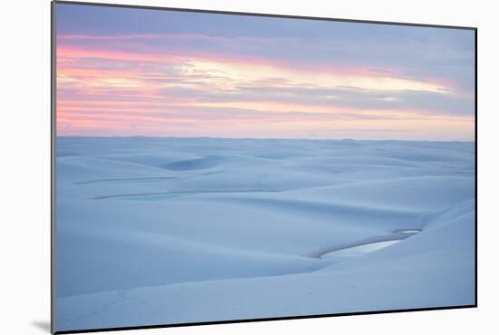 Brazil's Lencois Maranhenses National Park Sand Dunes and Lagoons at Sunset-Alex Saberi-Mounted Photographic Print