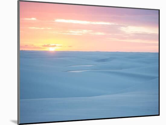 Brazil's Lencois Maranhenses National Park Sand Dunes and Lagoons at Sunset-Alex Saberi-Mounted Photographic Print