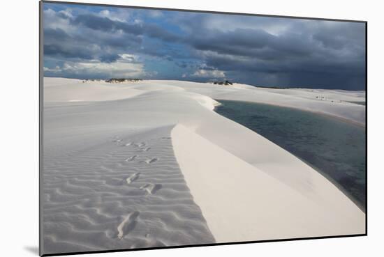 Brazil's Lencois Maranhenses Sand Dunes and Lagoons on a Stormy Afternoon-Alex Saberi-Mounted Photographic Print