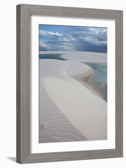 Brazil's Lencois Maranhenses Sand Dunes and Lagoons on a Stormy Afternoon-Alex Saberi-Framed Photographic Print