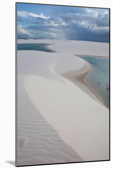 Brazil's Lencois Maranhenses Sand Dunes and Lagoons on a Stormy Afternoon-Alex Saberi-Mounted Photographic Print