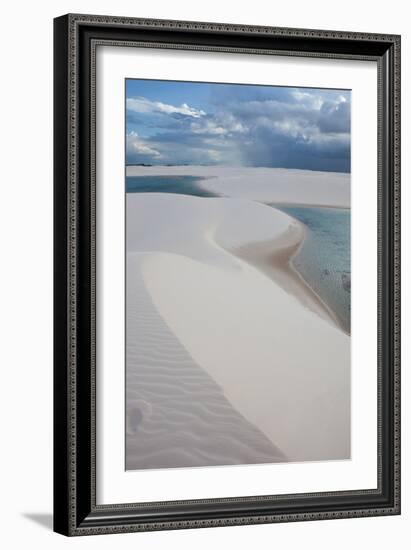 Brazil's Lencois Maranhenses Sand Dunes and Lagoons on a Stormy Afternoon-Alex Saberi-Framed Photographic Print